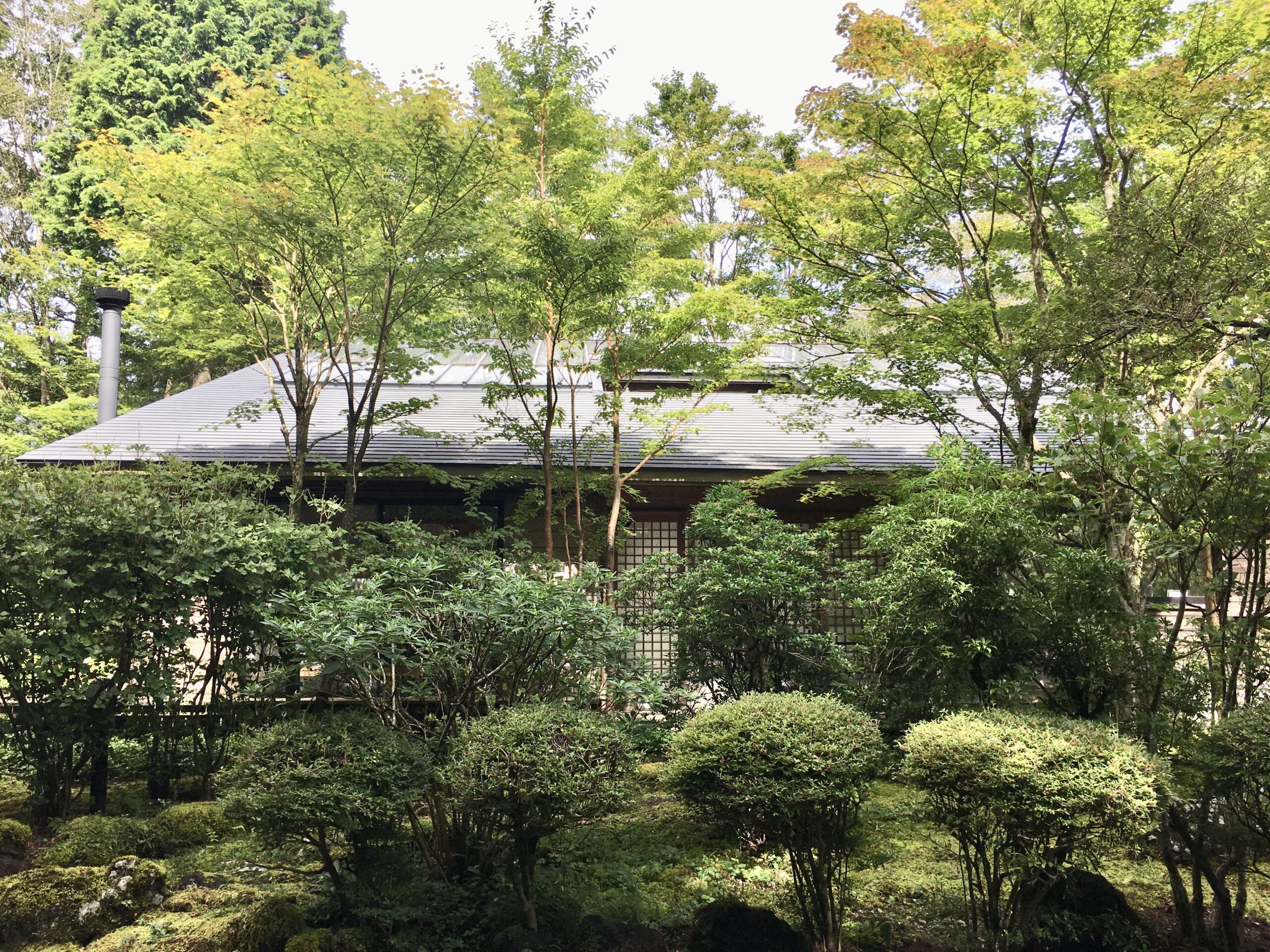 静岡県裾野市十里木高原別荘地のリゾートギャラリー&自然素材の家モデルハウス　苔庭